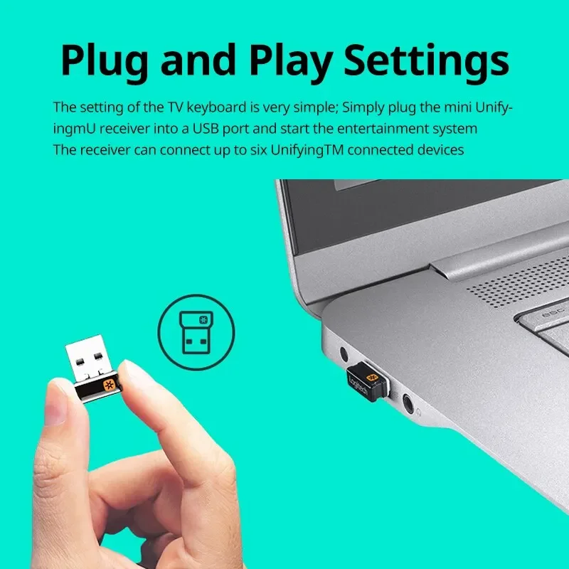 Logitech K400 Plus Wireless Keyboard with Touchpad for Smart TV, Android TV Box, PC, Laptop - Plug & Play Media Control Keys