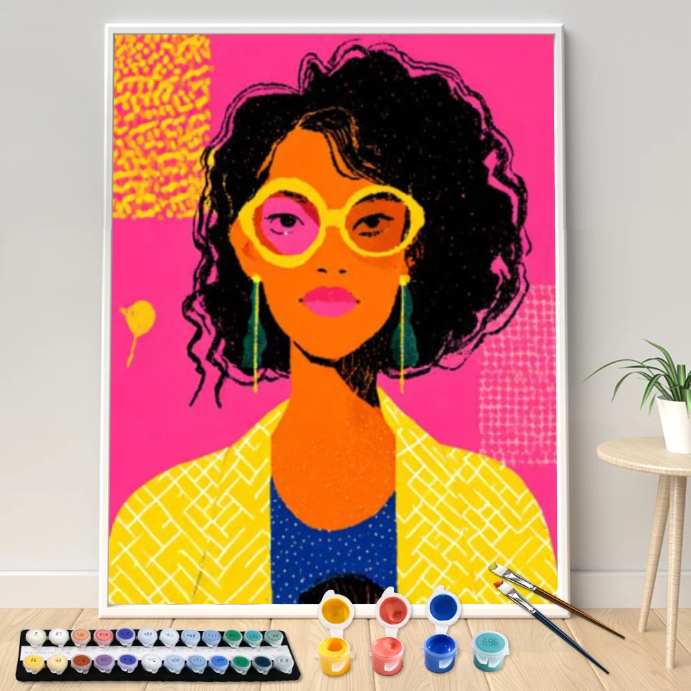 

Ручная роспись Кролик на коробке Набор для рисования по номерам DIY Акриловая работа Холст Искусство Подарок для дома