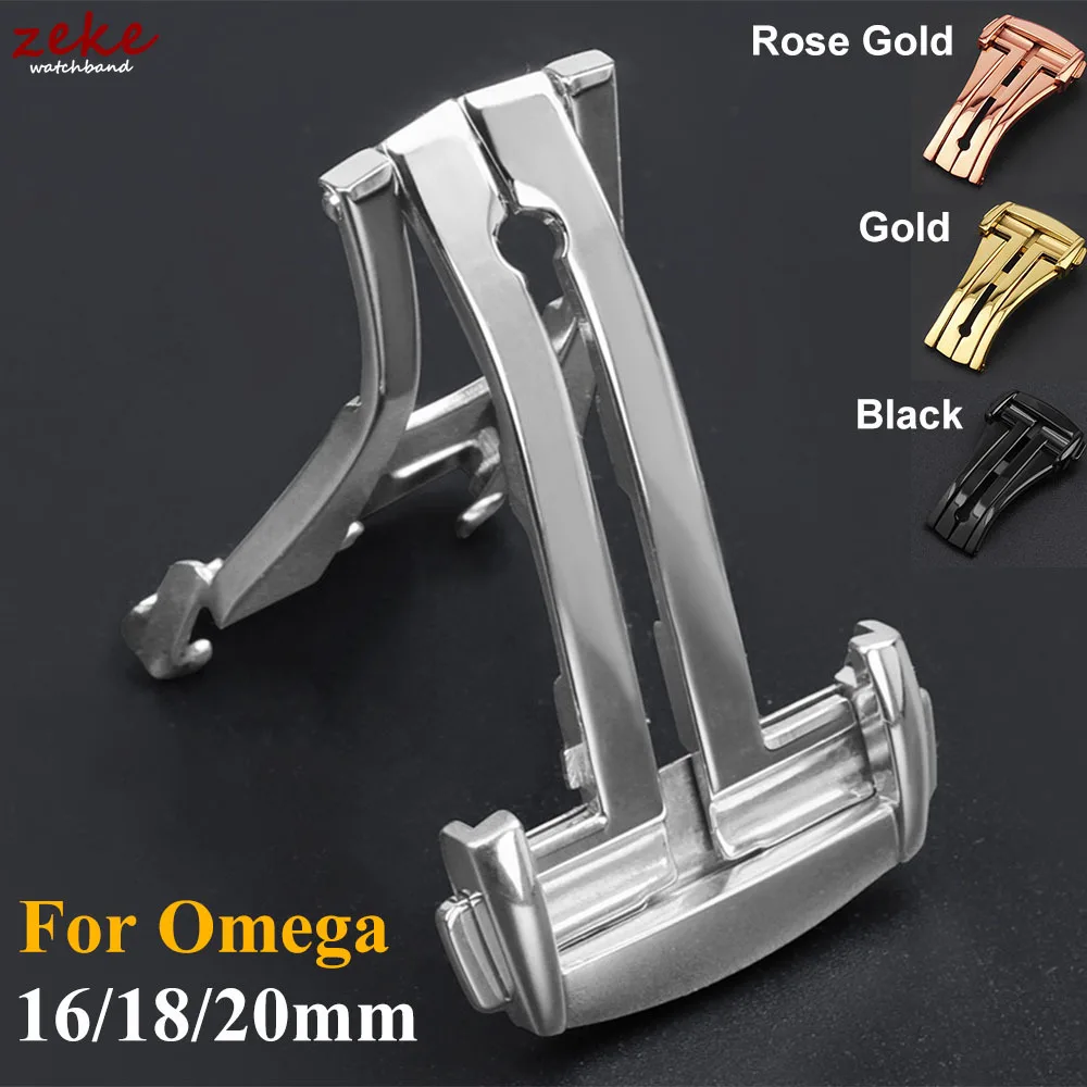 الفولاذ المقاوم للصدأ نشر المشبك للطي مشبك ساعة حزام فراشة زر ل سيماستر Speedmaster 16 مللي متر 18 مللي متر 20 مللي متر لأوميغا