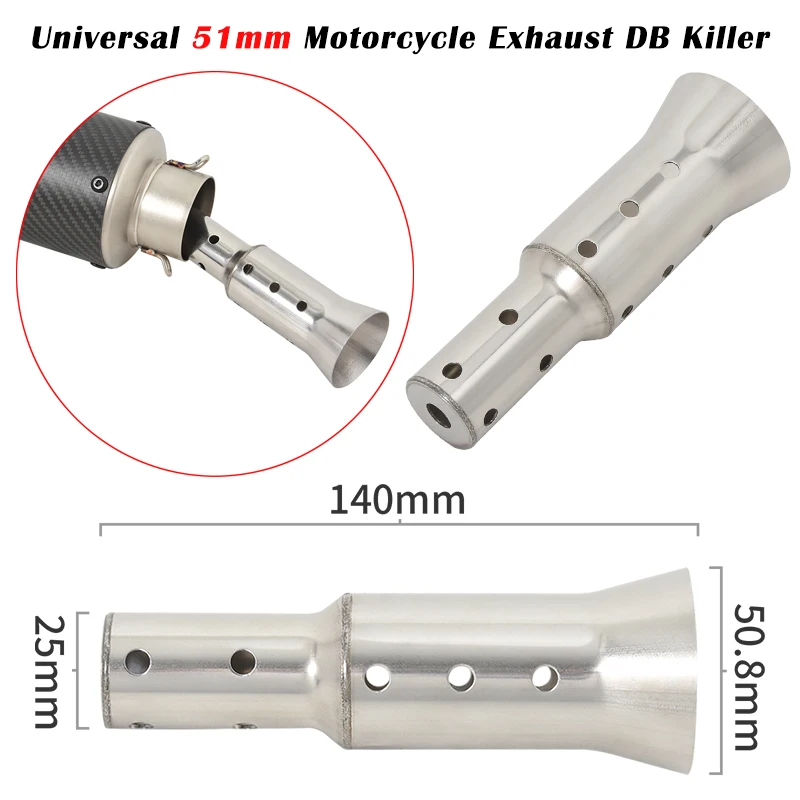 

Universal 51mm Motorcycle Racing Exhaust Pipe Stainless steel Silencer Yoshimura Muffler DB Killer Escape System Noise Reduction