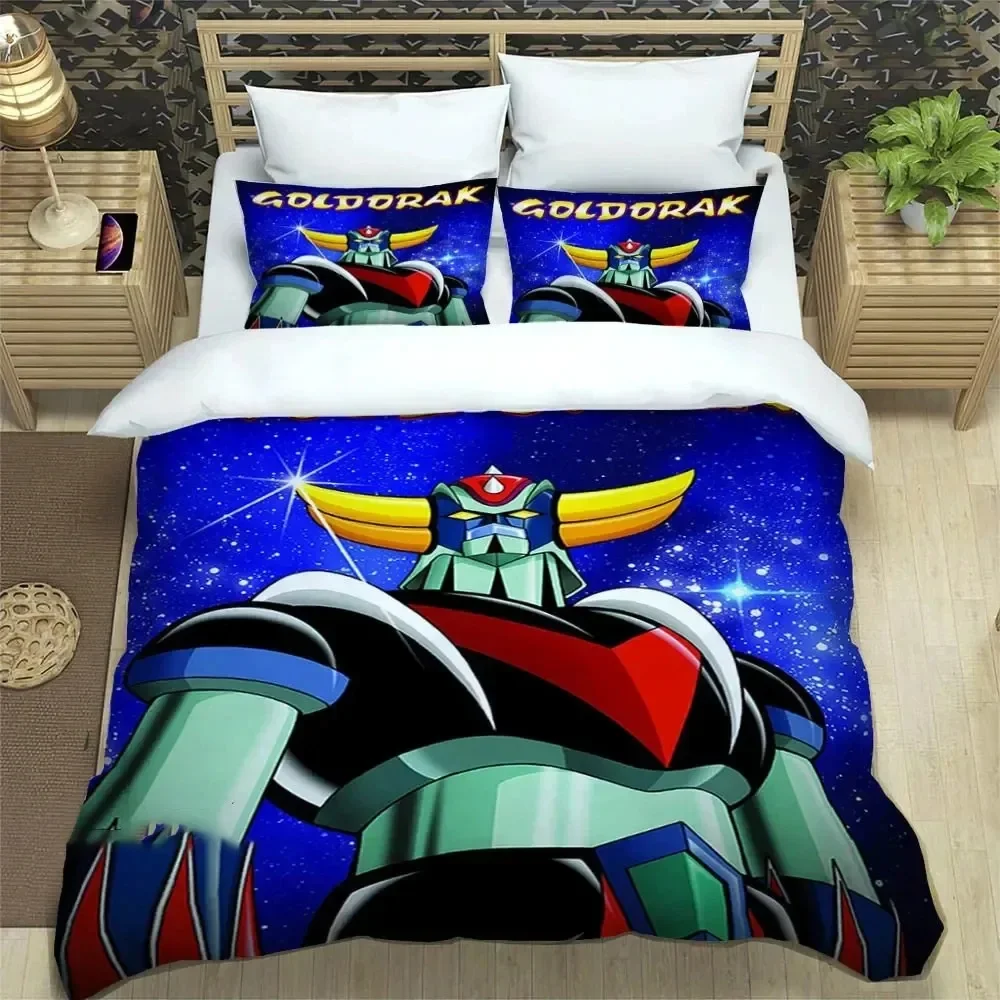 UFO ROBO GRENDIZER GOLDORAK Bedding Set Duvet Cover Bed Set Quilt Cover Pillowcase Comforter king Queen Size Boys Adult Bedding