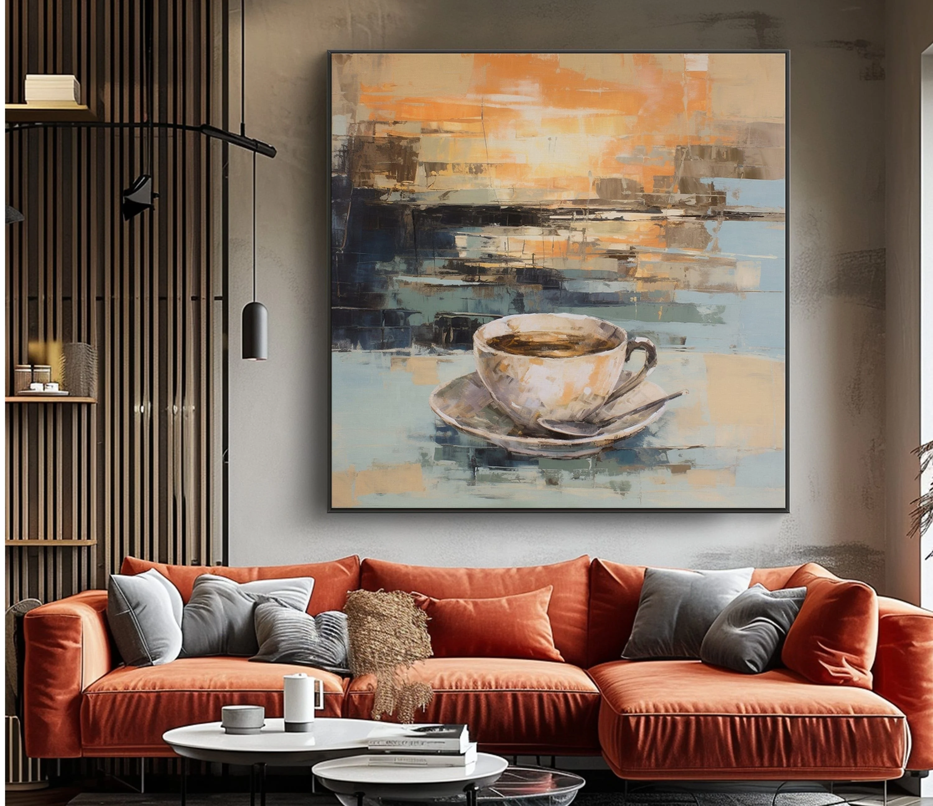 Handmade Modern Simple Cup Abstract Painting Oil Wall Decor Canvas Artwork