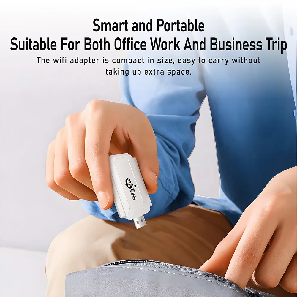 1800M Dual Band Wireless USB Dongle Driver-Free USB Network Card Blue Tooth Wifi 2-In -1 Wireless Network Cards