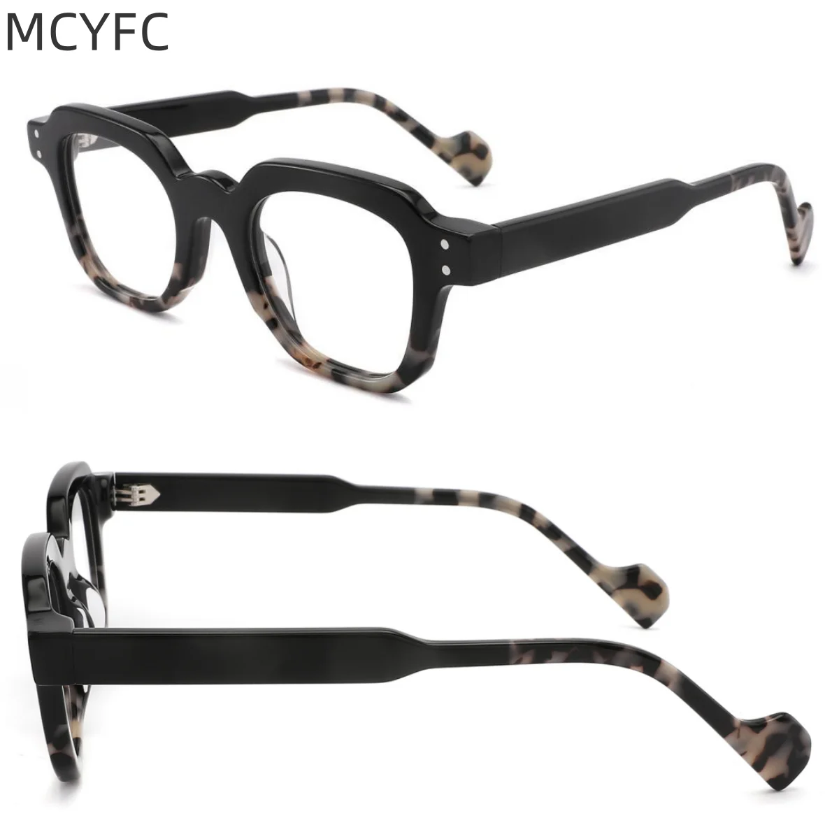 MCYFC Split Joint Glasses Frame for Men Acetate Custome Retro Style Hand Made Eyeglasses Frames for Women Full Rime Eyewear