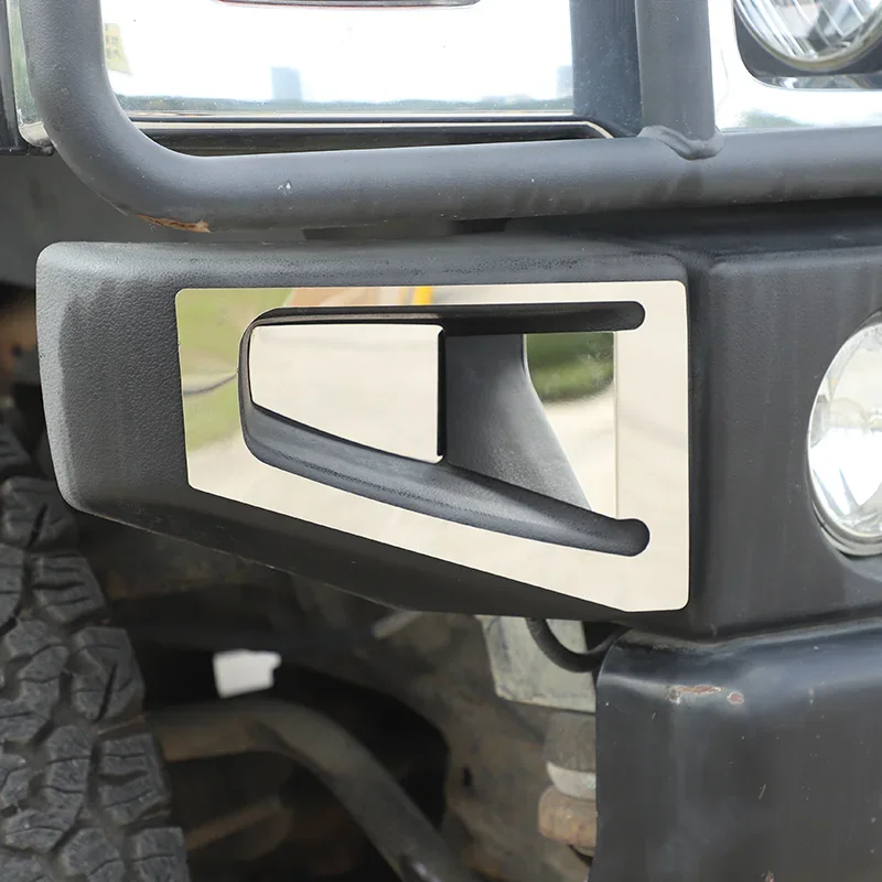 

For 03-09 Hummer H2 front bumper both sides wrap angle decorative frame stainless steel exterior trim front fog lamp trim