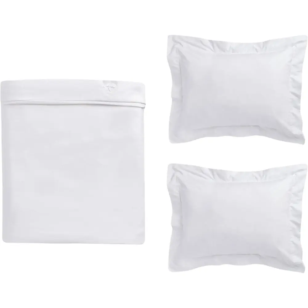 

Luxury Cotton Duvet Cover & Shams Set | White Hotel-Quality Bedding | King/Cal King Size | USA Crafted