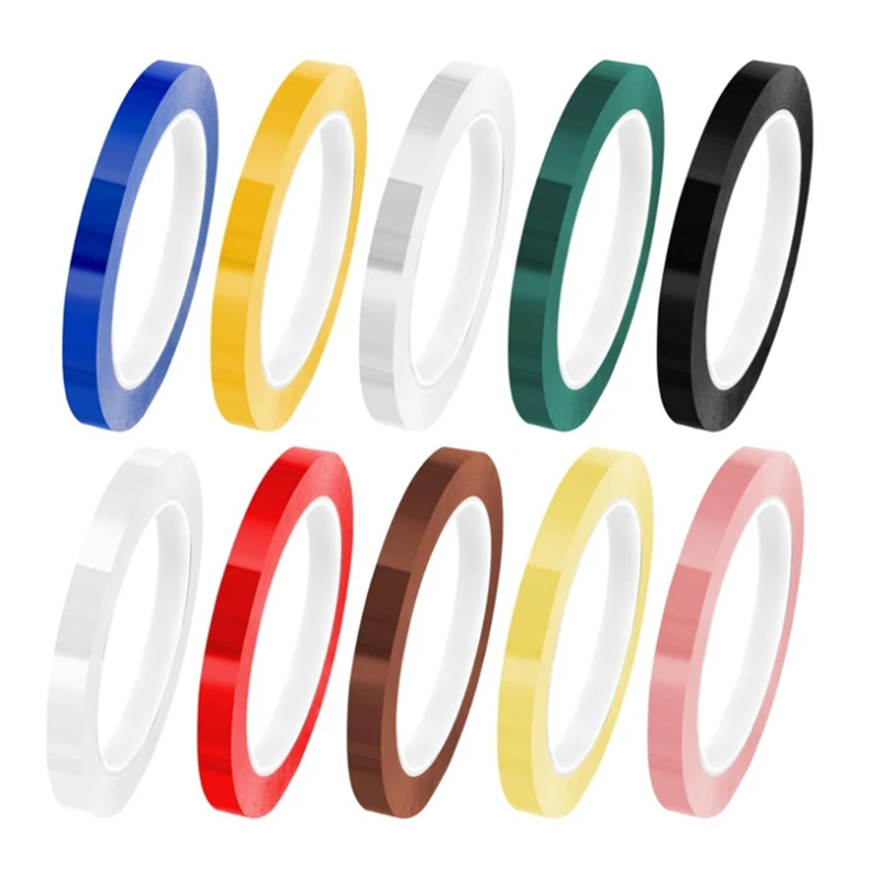 10 Rolls Autoclave Tape 216Ft Colorful Instruments Identification Tape 10 Colors Instruments Tapes 0.315 Inch Width