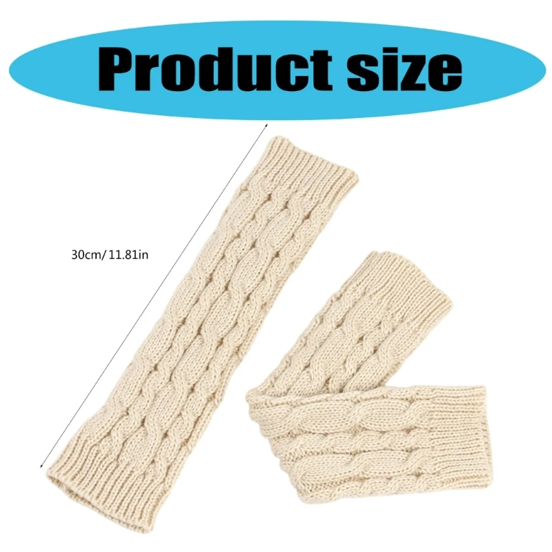 2pcs Stylish Fingerless Arm Covers Breathable Arm Warmers Autumn Arm Sleeves for Girls in Winter