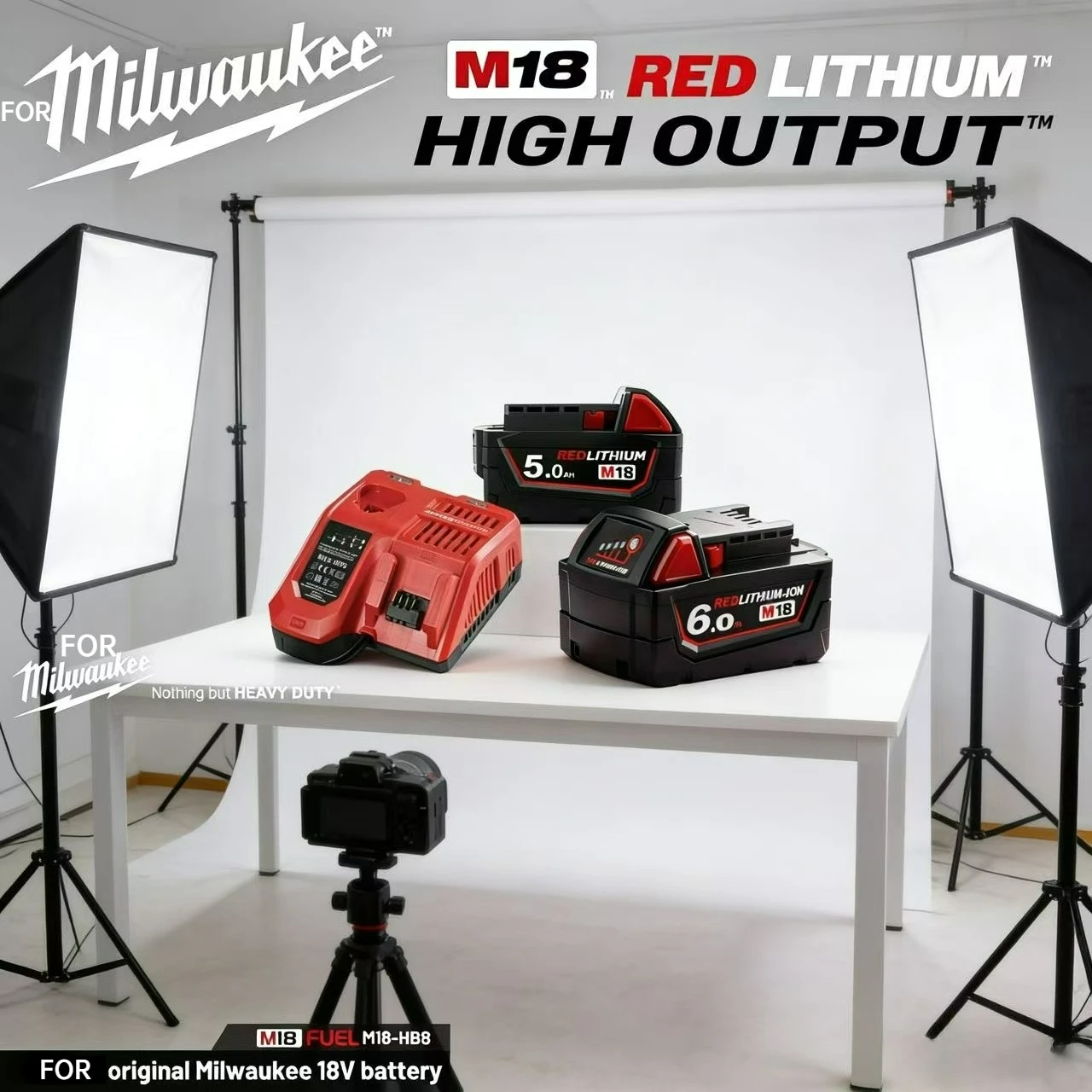 

2026 Upgrade 18V 12Ah Replacement Battery For Milwaukee M18 M18B5 XC 48-11-1815 48-11-1850 2604-22 2604-20 2708-22 2607-22