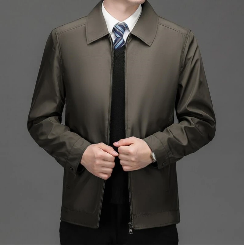 

Size M-4XL The new thick middle-aged men's casual jacket autumn and winter with fleece jacket middle-aged windbreaker