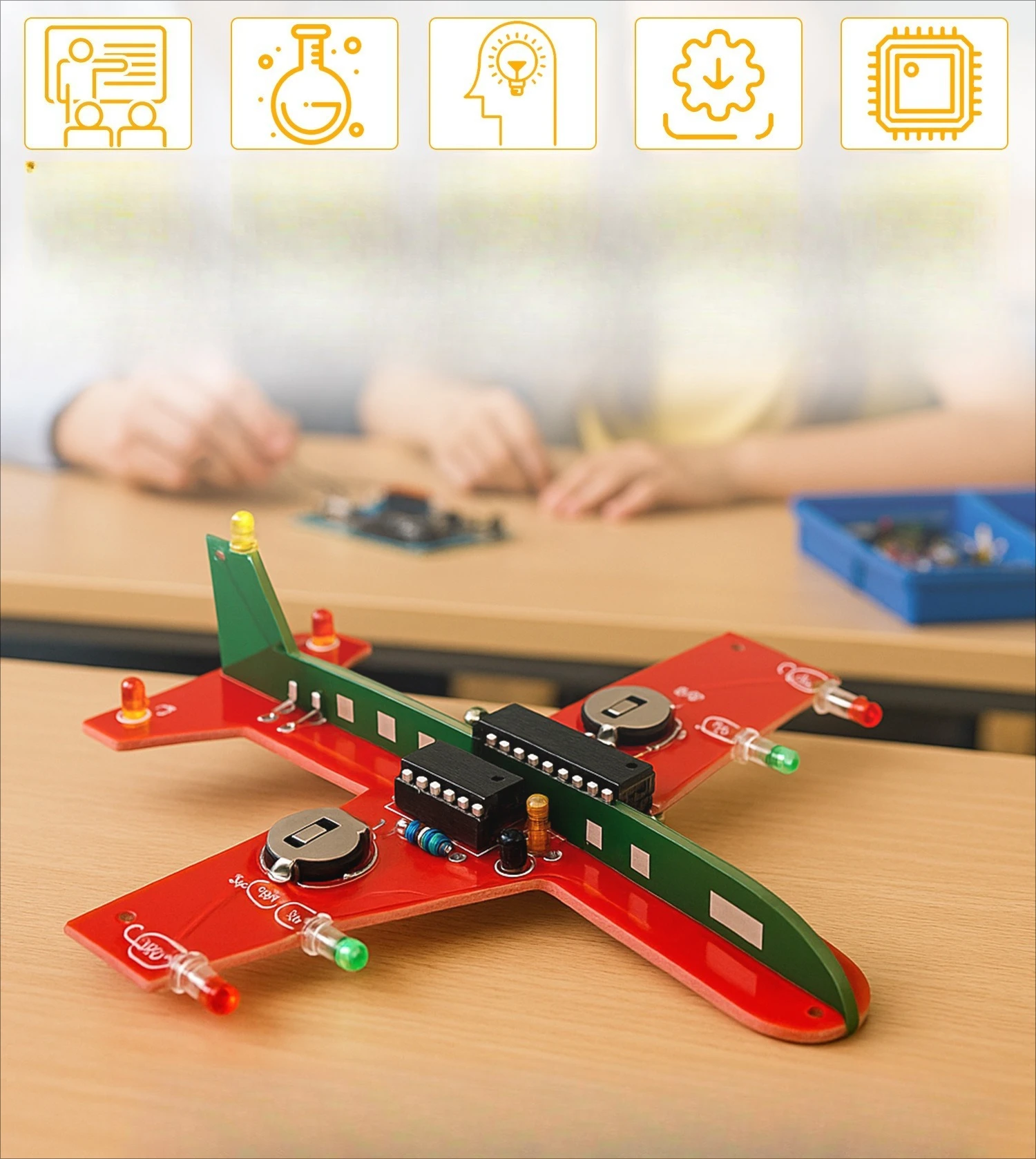 CD4017 DIY Electronic Kit LED Flow Light Aircraft Model Kit DIY Electronic Welding Practice Kit Electronic Science Assembly Kit