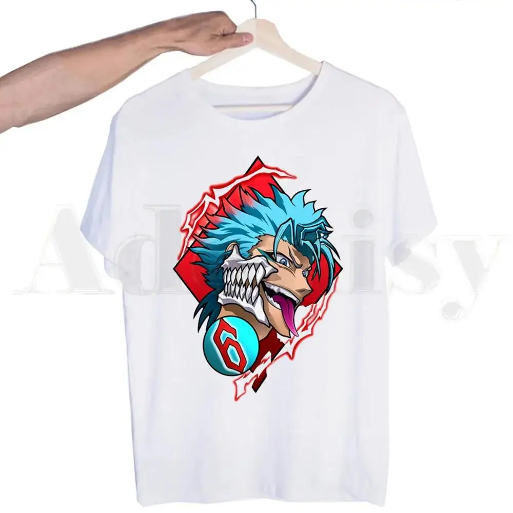 Japońskie Anime wybielacz Manga Ichigo Kuchiki Byakuya T Shirt męski moda damska Harajuku Streetwear krótki rękaw Plus rozmiar Unisex