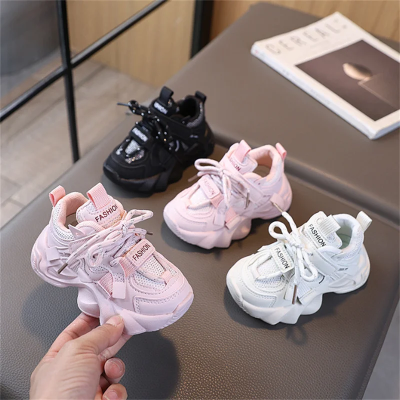 2026 New Spring Children Shoes Mesh Breathable Kids Sport Shoes Soft Sole Non-slip Fashion Toddler Boys Girls Sneakers EU 21-30