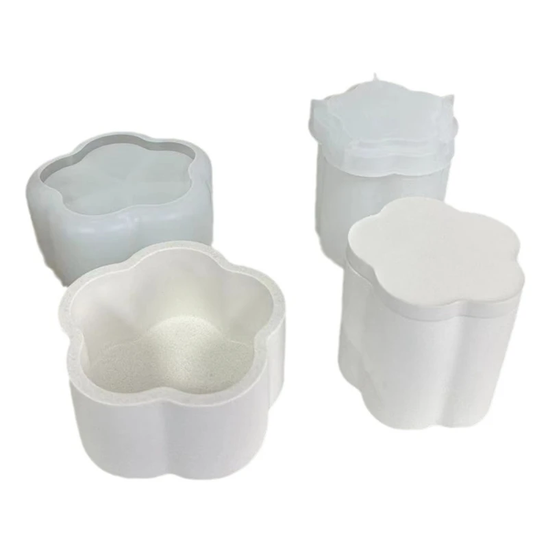 

Flowerpot Silicone Mold Flower Shaped Storage Box Gypsum Concrete Mold 3XUA