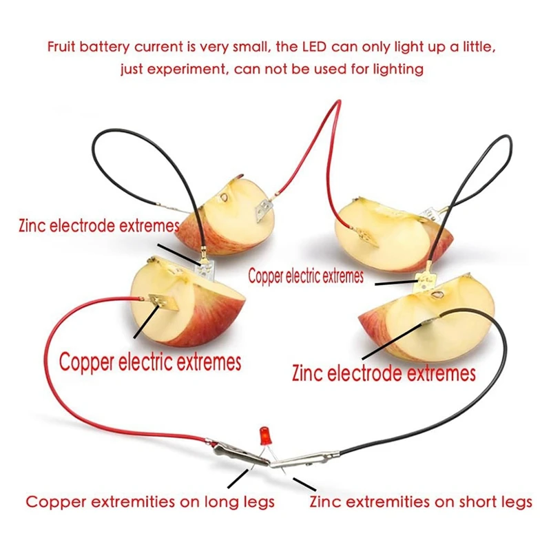 Fruit Battery Science Experiment Kit For Home Teaching Toy, Lemon Potato Battery Physics Teaching Experiment