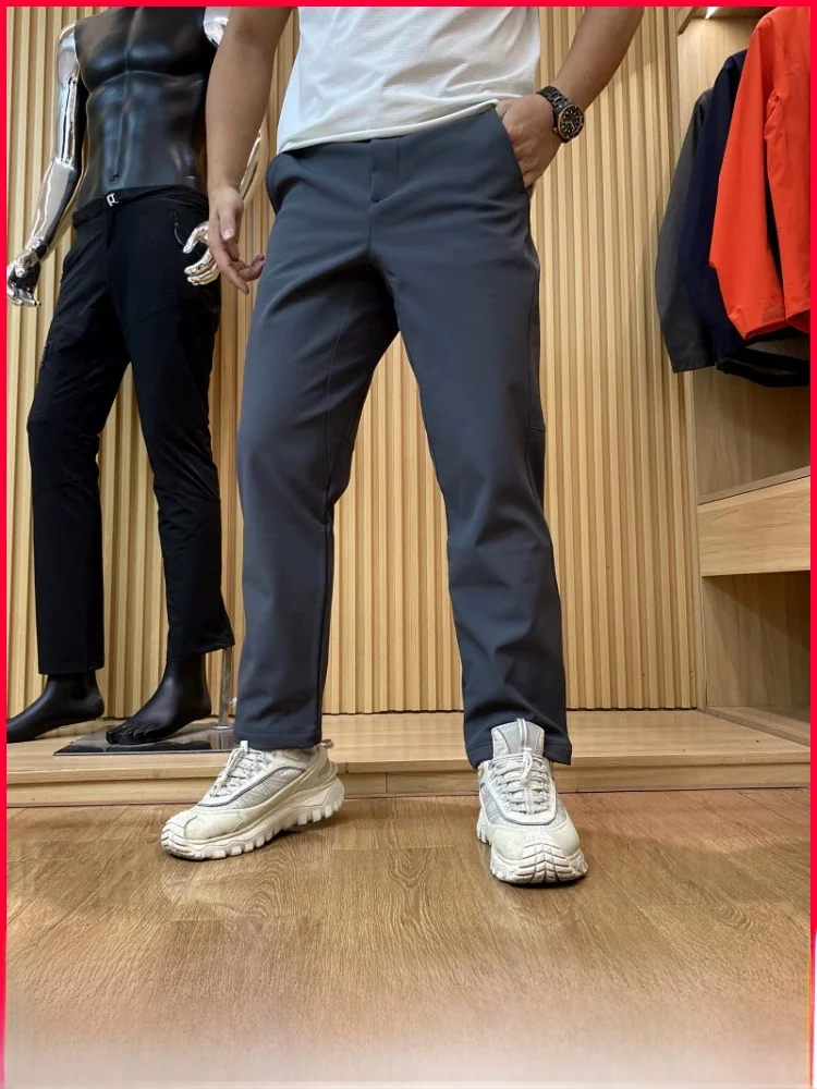 

Men's Outdoor Commuting Windproof Warm Casual Pants Straight Leg Soft ell Casual Trousers for Autumn And Winter Waterproof ...