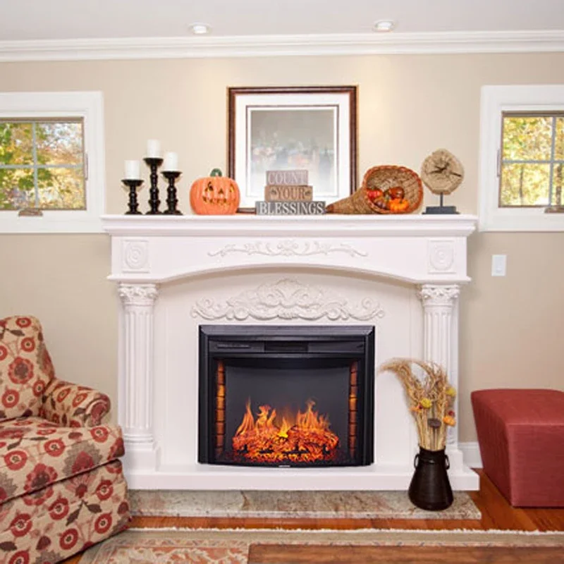 مدفأة كهربائية 220 فولت 1800 وات مدفأة زخرفية وهمية محاكاة لهب المواقد الكهربائية مع مدفأة وهمية ثلاثية الأبعاد