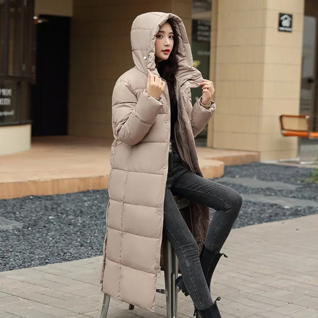 Manteau épais mi-long rembourré en coton pour femmes, manteau à pain au dessus du genou de Style coréen, vêtements d'extérieur d'hiver pour étudiants