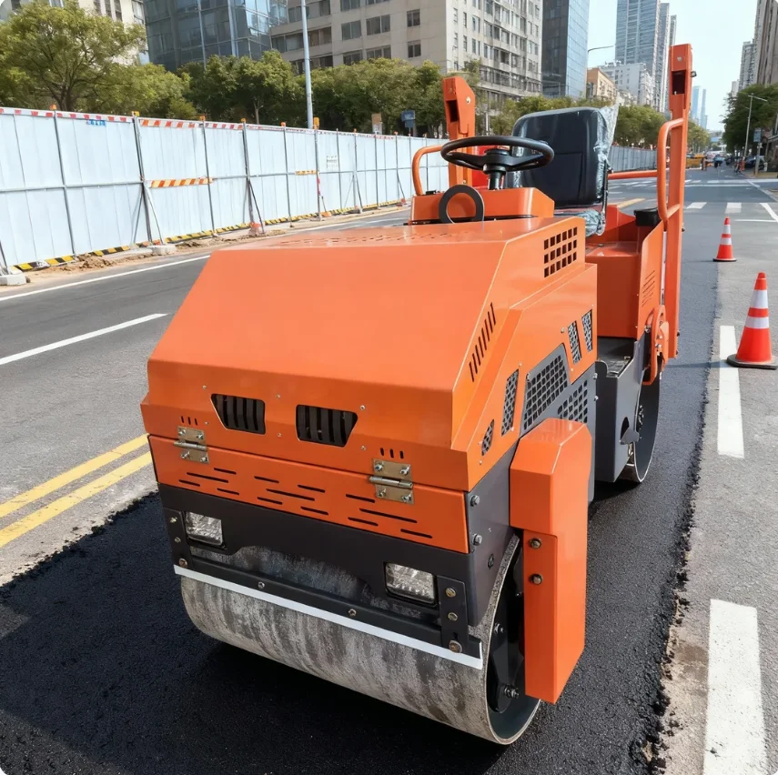 Hot Sale CE EPA V Double Drum Ride 1000kg-3000kg Road Roller Hydraulic Asphalt Concrete Trench Compactor Kubota Vibratory Roller