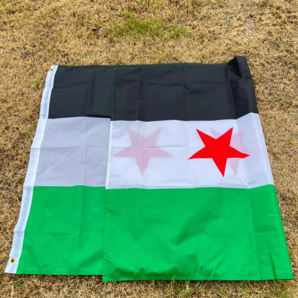 Free Syria Republic Flag 90*150cm The Syrian Arab Republic Syrian Three Star Flag Banner Hanging Home Decoration