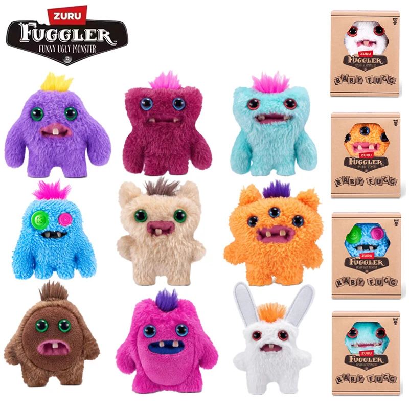 Porte-clés en peluche Original Fuggler Baby Fuggs Série 4, Monstre moche et amusant, Décoration de bureau, Cadeau de Noël pour enfant, 11CM