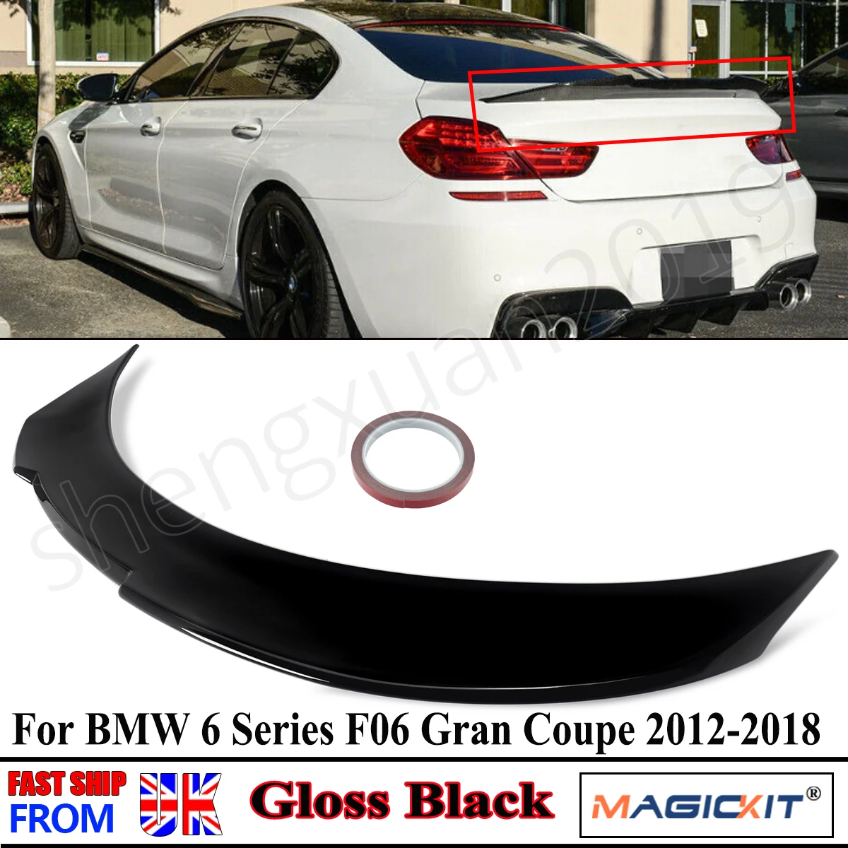 

For BMW F06 Gloss Black Spoilers Gran Coupe 6 Series 640i 650i 2012 2013 2014 2015 2016 Rear Boot Spoiler Lip Wing PSM Style