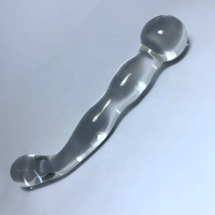 Glass Fetish Butt Pleasure for Adult Masturbation Anal Training Dual Ended Crystal Glass Pleasure Wand Dildo Anal Glass Insert