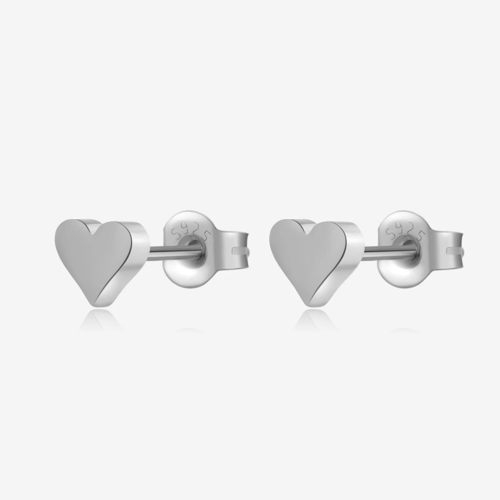 VEWANT New 925 Sterling Silver Gold Plain Heart Simple Stud Earring Women Clips Piercing Pendientes Luxury Fine Jewelry