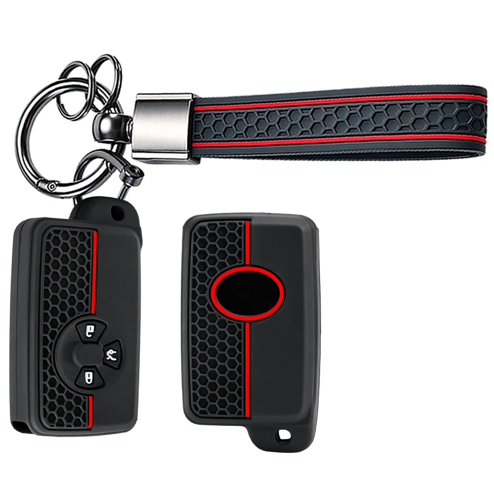 Key Fob Case With Lanyard For Toyota RAV4 Camry Prius Alphard Vellfire Estima Auris Premio Highlander Prado Crown Flexible