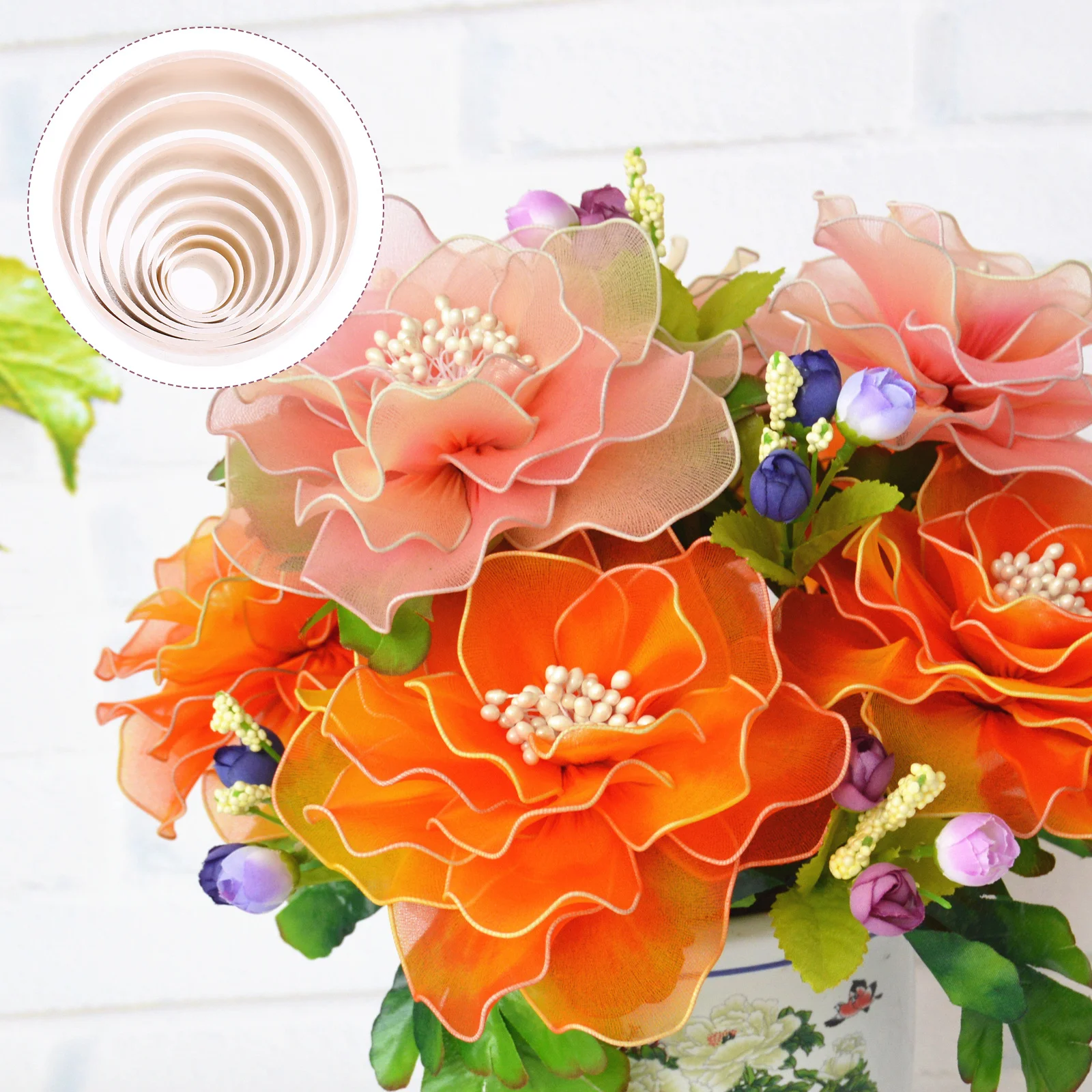 

16pcs Screen Flowers Mold Set Lightweight Plastic Diy Tool Sleeves For Petal Making Craft Practical Flower Molding Accessories