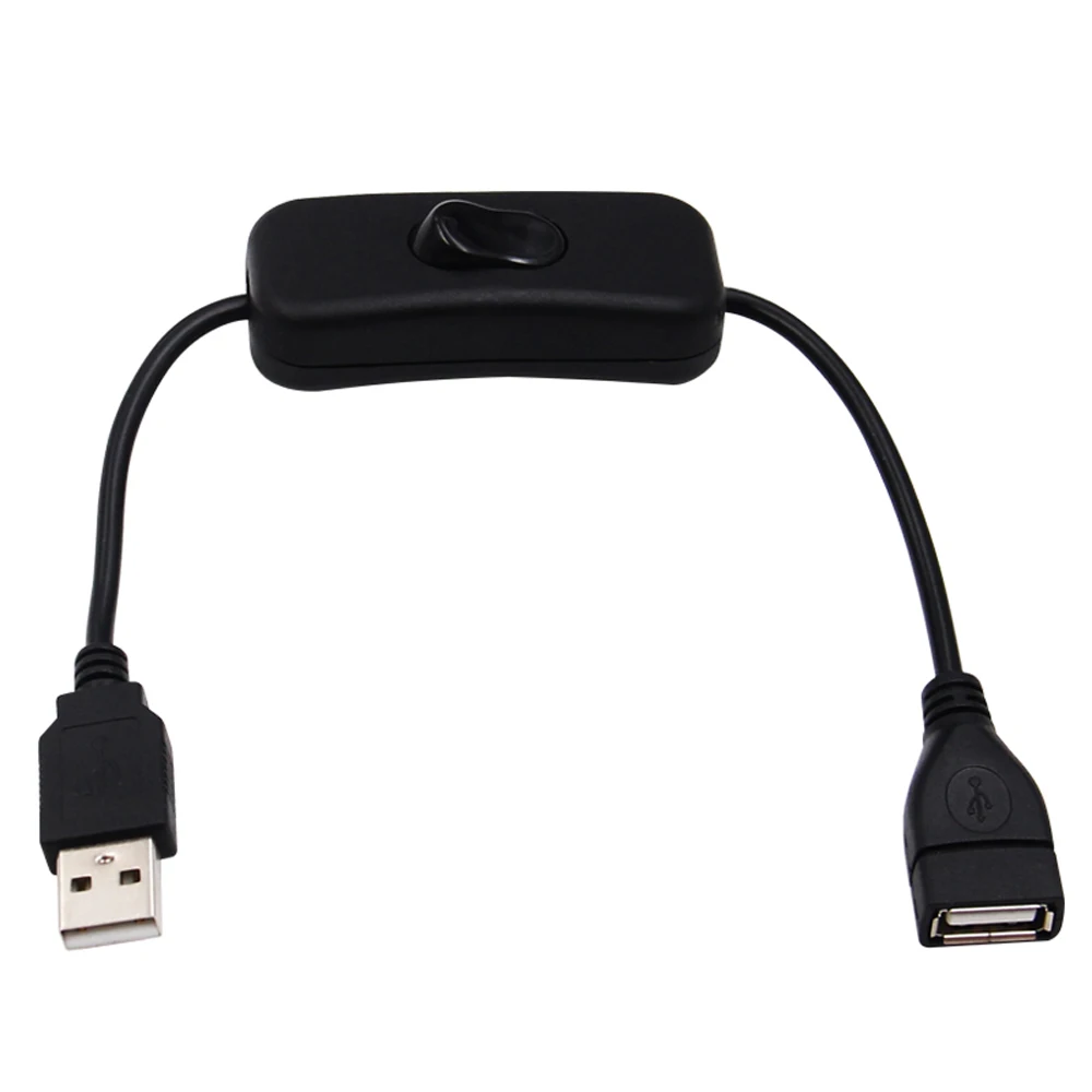 High quality 28cm Black USB Cable Male to Female with Switch ON/OFF Cable Extension Toggle for USB Lamp USB Fan USB Power Line