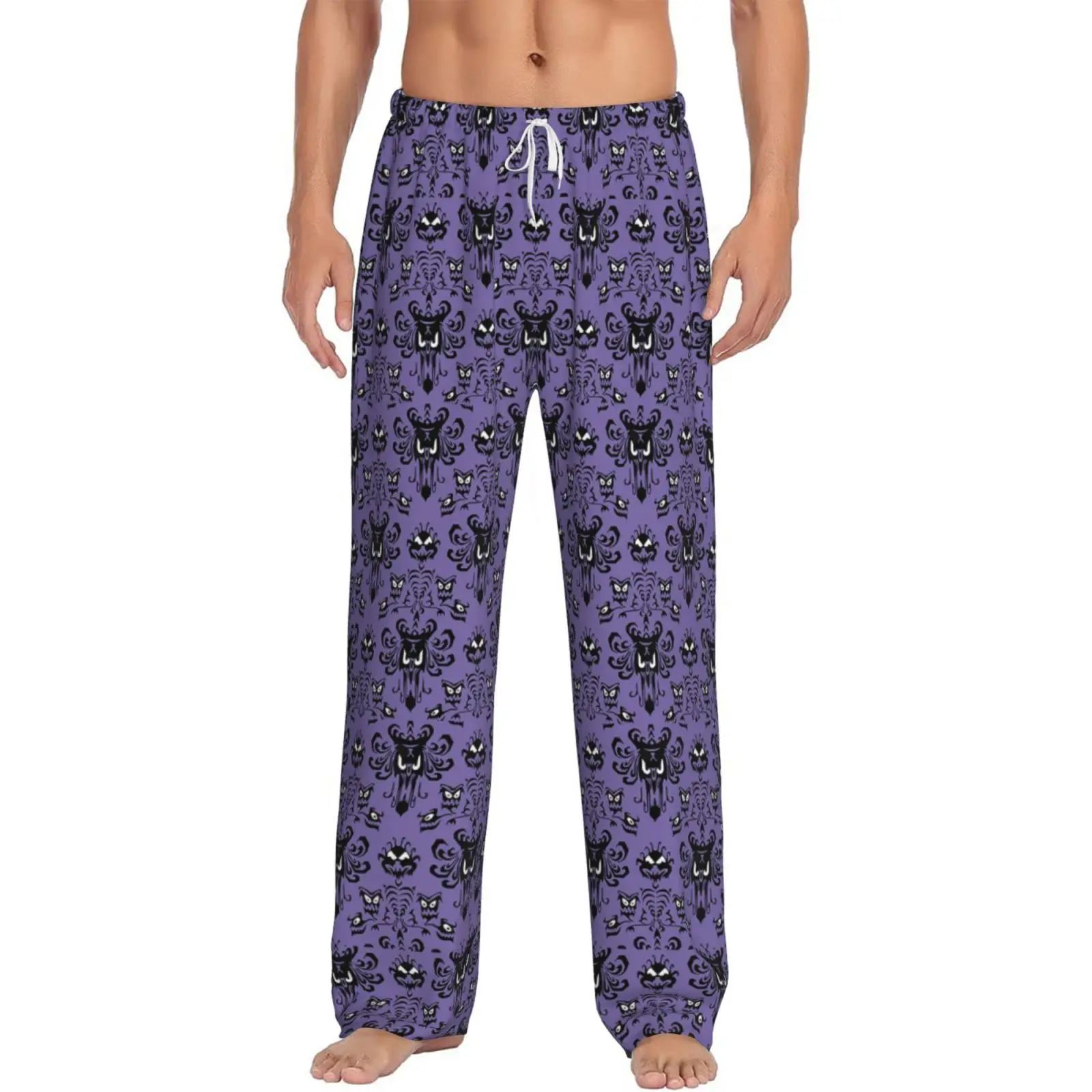 

Men's Custom Haunted House Printed Sleeping Pants High-quality Sleeping Pants with Pockets Home Sleeping Pants