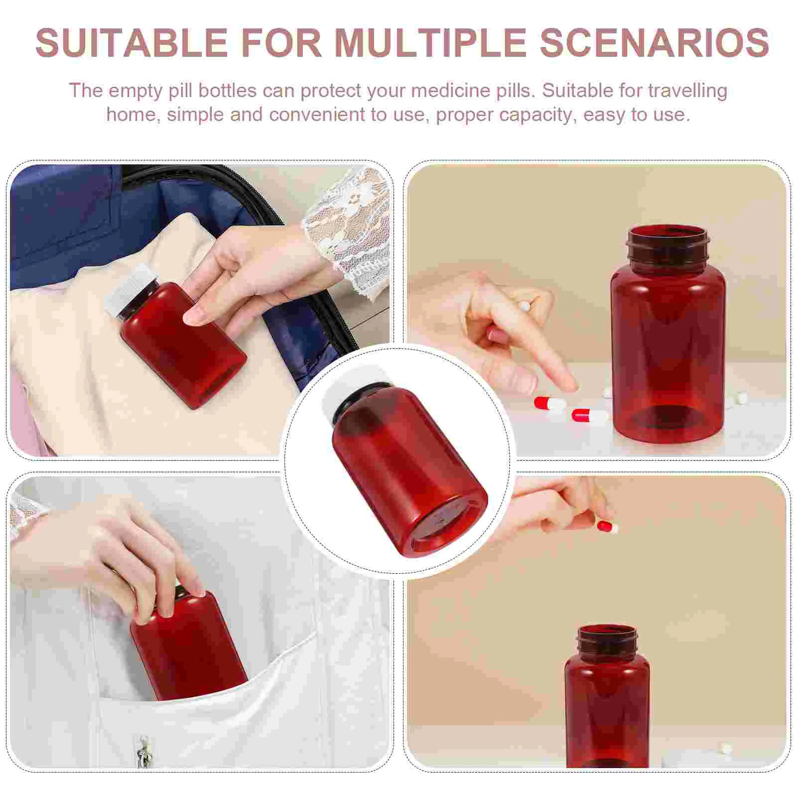 12 Pcs Pill Storage Bottle Medicine Container Plastic Empty Bottles Dispenser with Caps The Pet Travel