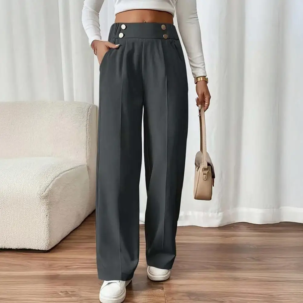 Women's High Waist Wide Leg Pants 2025 Floor Length Trousers Straight Long Pants Office Female Loose Straight Leg Pants ﻿