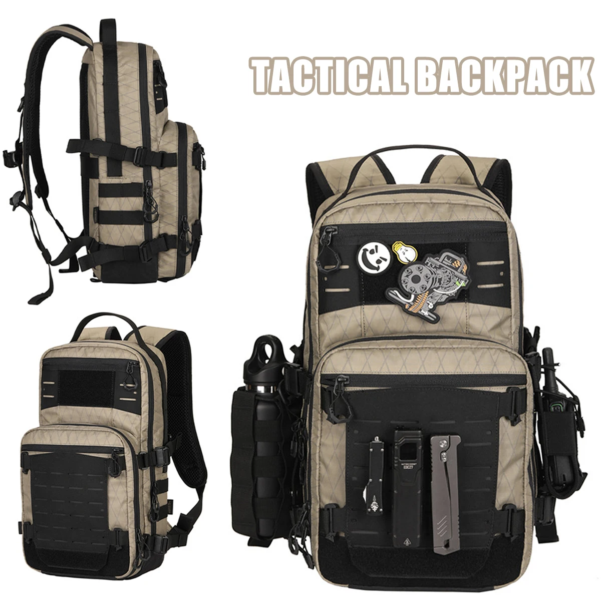 

20L Tactical Backpack Quick Response with MOLLE Panel Multi-function Outdoor Commuter Backpack for Camping Mountaineering Travel