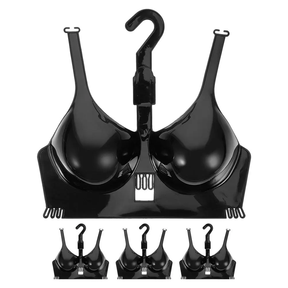 

4 Pcs Half Body with Hanger Bra Dress Form Hook Back Upper Female Black Bikini
