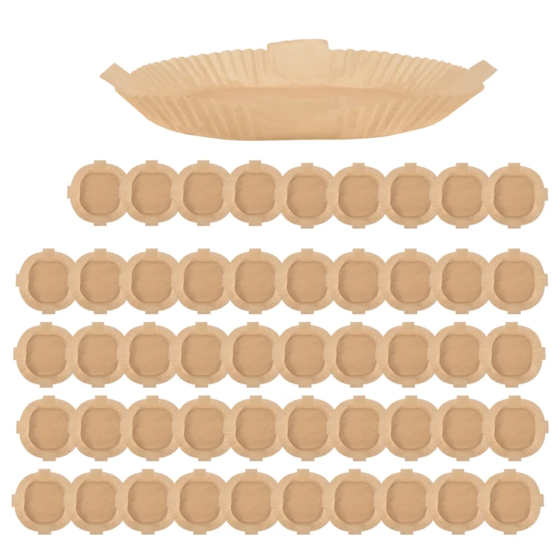 B47B- بطانات ورقية للاستعمال مرة واحدة للمقلاة الهوائية، 50 قطعة بطانات زبدة مربعة غير لاصقة مقاس 7.9 بوصة، مقاومة للزيت لسلال المقلاة الهوائية