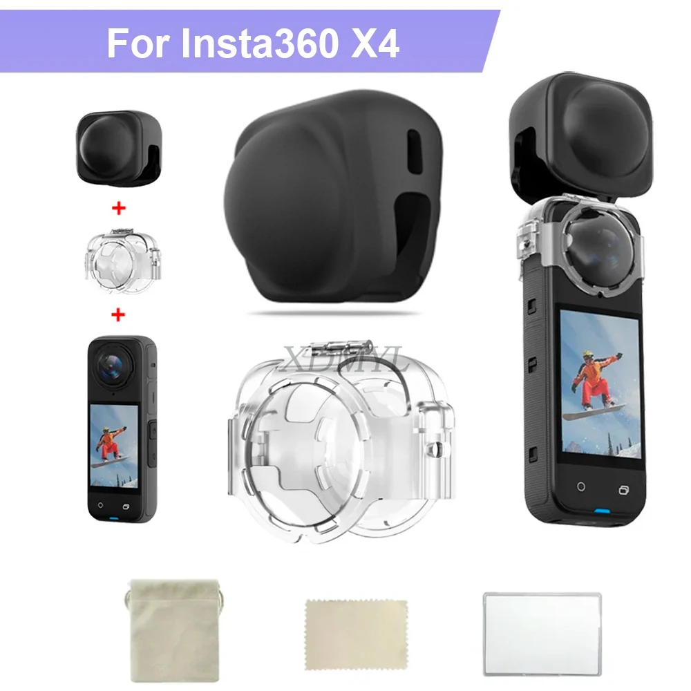 

Прозрачная крышка для объектива Insta360 X4, панорамная Защитная крышка против запотевания, защита от царапин, аксессуары для фотокамеры