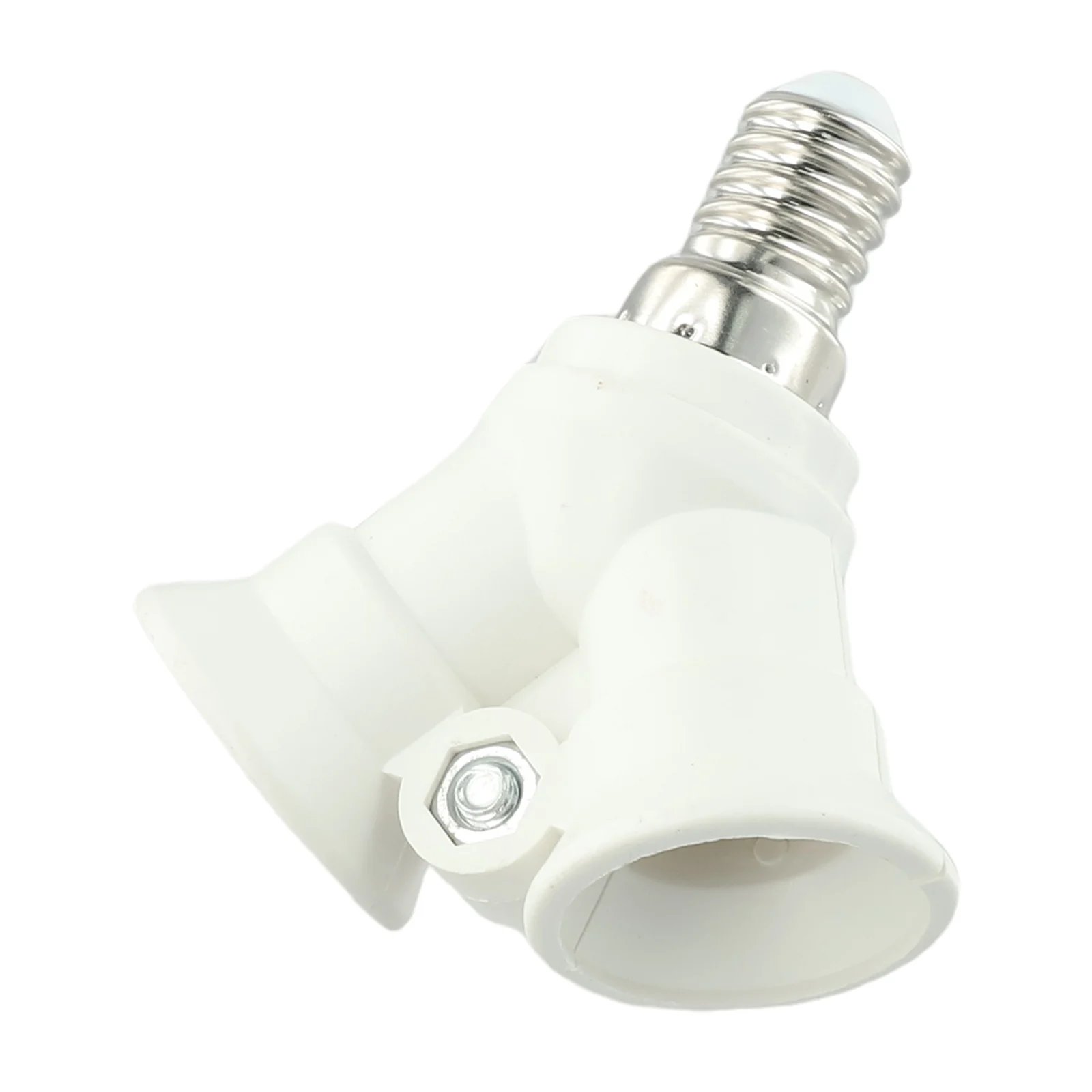 White Lighting Accessories Attachment Adjustable Socket Lamp holder Rotatable PBT E14 Light Bulb Splitter 2in1