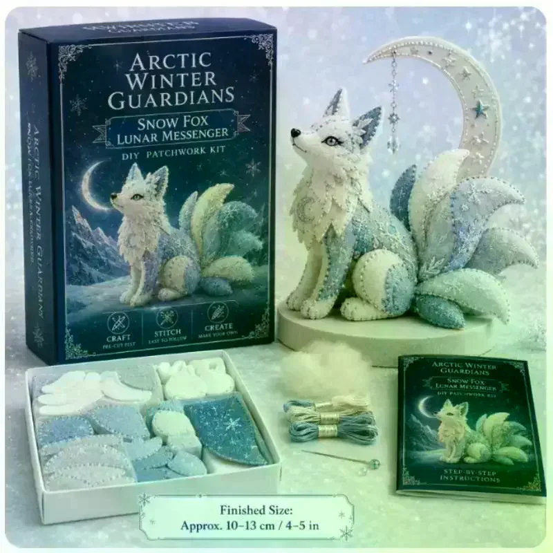 Arctic Winter Guardians DIY Patchwork Kit 3D Stuffed Animals Mythical Creature Pre-Cut Handmade Craft Kit For Home Decor Gift