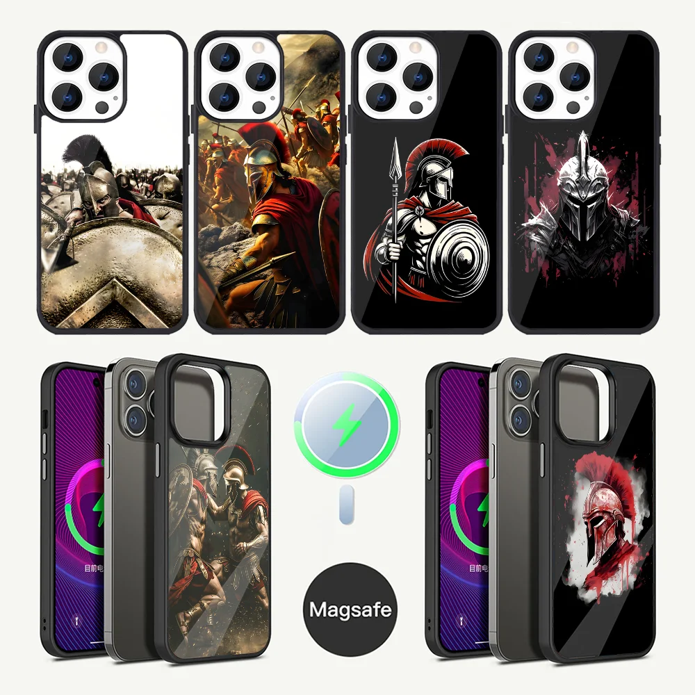 300 Warrior Spartan Phone Case For iPhone 16,15,14,13,12,11,Plus,Pro,Max Mini Magsafe Magnetic Wireless Charging