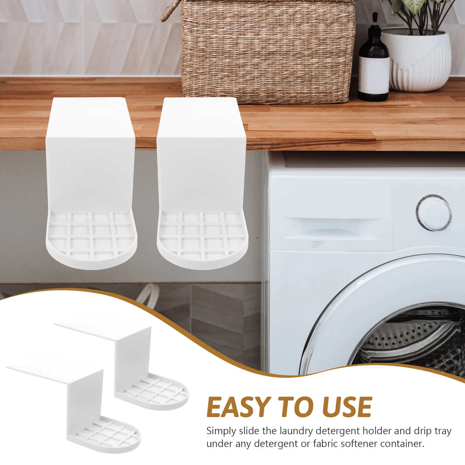 

2Pcs Laundry Cup Holder Wear Resistant No Leaks Fits All Sizes Softener Container Spouts Jars Home Dip Tray