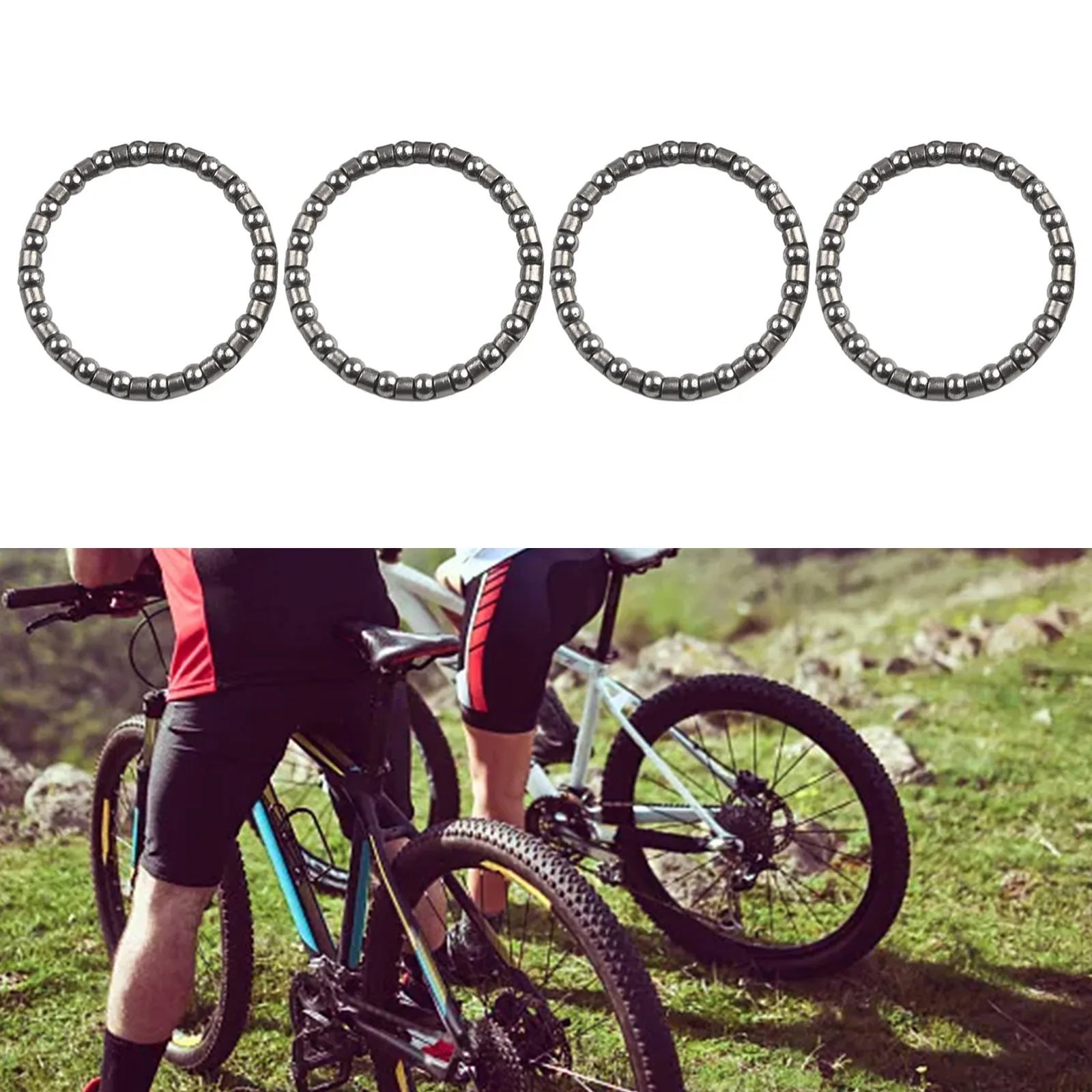 

4Pcs 40mm-Bicycle Headset Caged Ball Bearing Frame Bike Front Fork Rear Pearl Retainers-Cycling Headset Bearing Bike Accessories