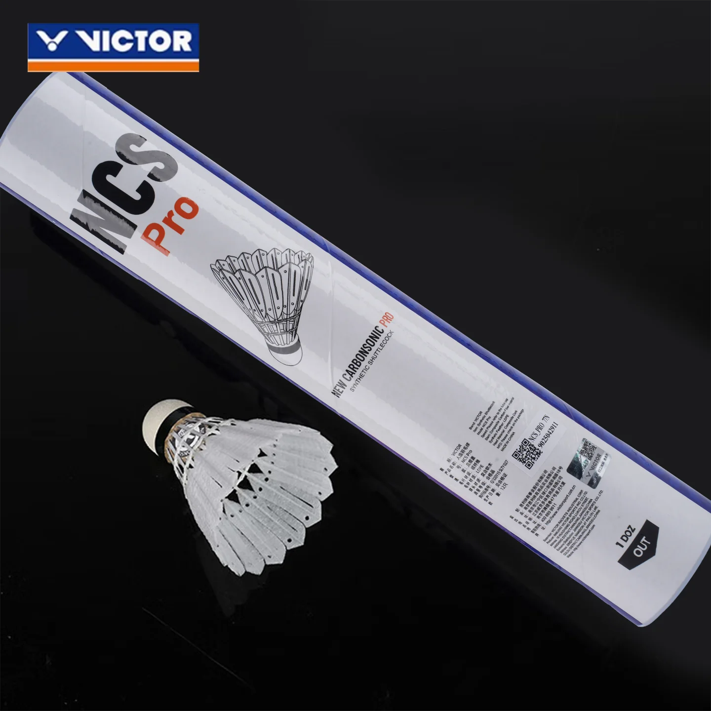 ريشة بدمنتون فيكتور NCS كاربون ساوند برو، رأس من الفلين المركب المتين، سرعة عالية 76 # /77 #   درجة تدريبية أ - استقرار