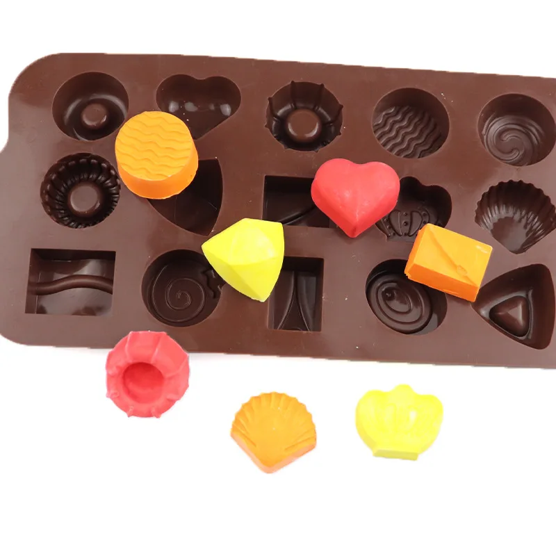 Verschiedene Formen Schokolade Silikonform Süßigkeiten Butterform Krone Herz Donut Muschel Runde Wachs schmilzt Cupcake Topper Küchenwerkzeuge – Detail 5