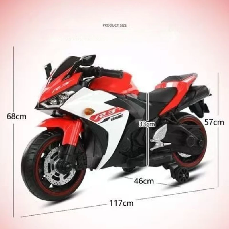 Elektryczny motocykl dla dzieci, pojazd do jazdy dla dzieci w wieku od 4 do 9 lat, mocny silnik, muzyka, światła, bateria o dużej wytrzymałości, koła antypoślizgowe.