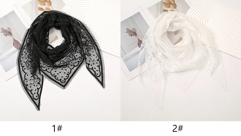 Women Lace Triangle Scarf for Church Embroidered Scarf Christian Shawl Pendant Spanish Lace Mantilla Veil Catholic Head Cover