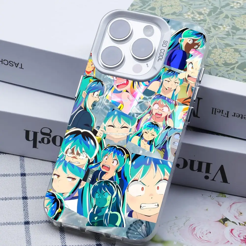 Urusei Yatsura Lum قضية الهاتف المحمول آيفون 17 16 15 14 13 12 11 X XR XS 8 7 Pro Max Plus غطاء أبيض شفاف