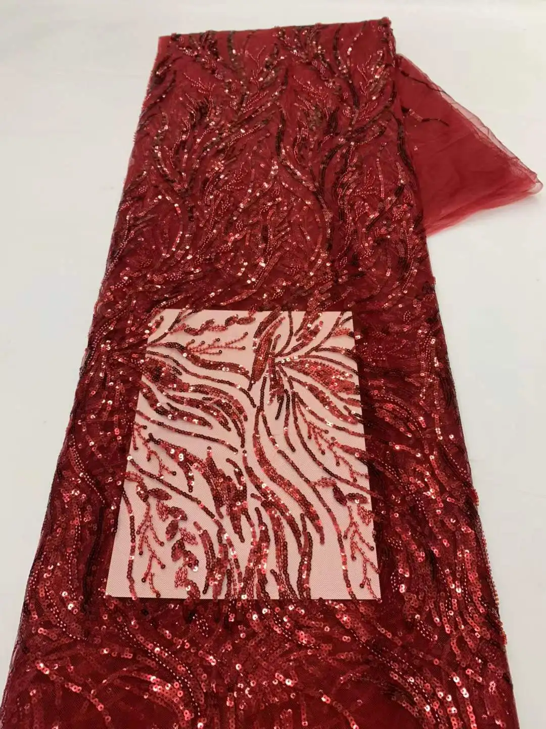 Nigerian Luxury Sequins Net Lace Fabric High Quality African Tulle Lace Fabric French For Women Wedding Party Dress Sewing-XX