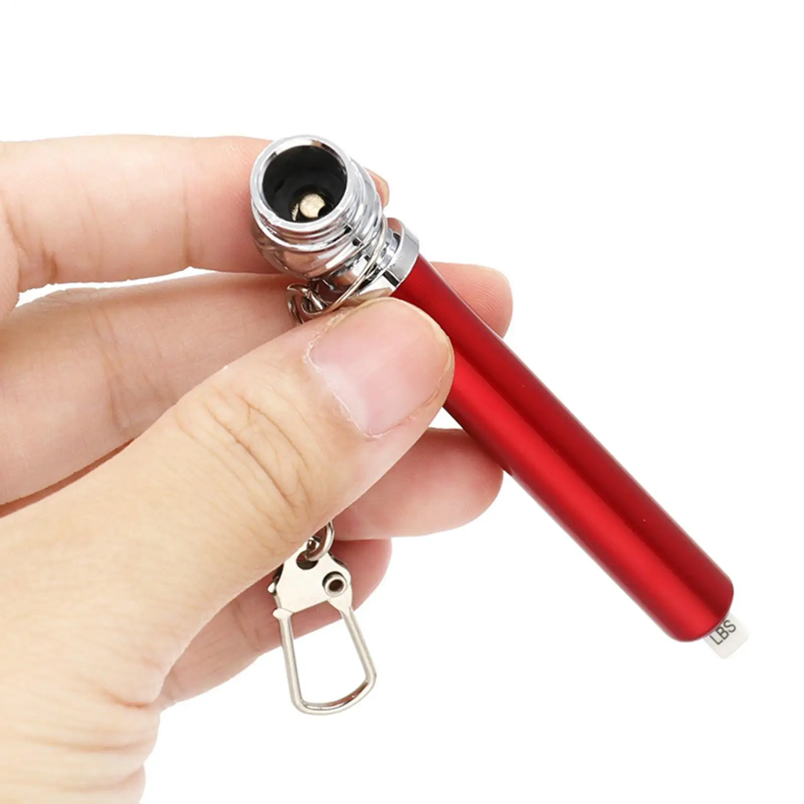 Mini Tire Pressure Gauge 10-50PSI with Hanging Chain Manual Tool Pencil Shape